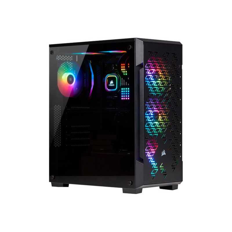Computer кутия Corsair iCUE 220T RGB Airflow Mid-Tower, Black - 1