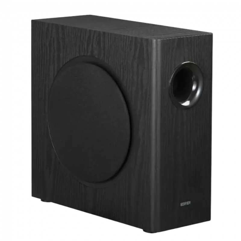 Edifier T5s Powered Subwoofer, 8-inch long-throw front-firing woofer, 70 W RMS, frequency response down to 35 Hz, RCA Signal-In 