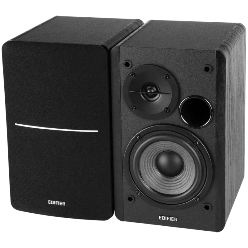 Edifier R1280DB 2.0 Bookshelf Speakers, BT V5.1, Optical, Coaxial, RCA, 0.5-inch Tweeters, 4-inch Drivers, 42W (RMS), Control Kn