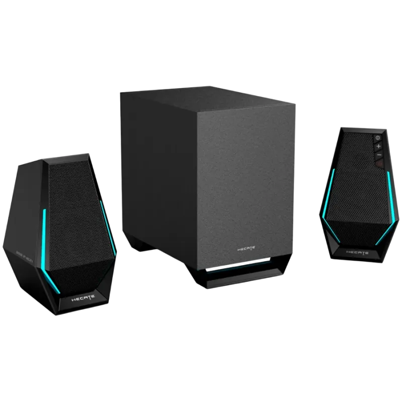 Edifier G1500 MAX 2.1 Audio System, BT V5.3, USB, AUX, 2.5-inch Drivers, 4-inch Subwoofer, RGB Lighting, 30W (RMS), Black - 1