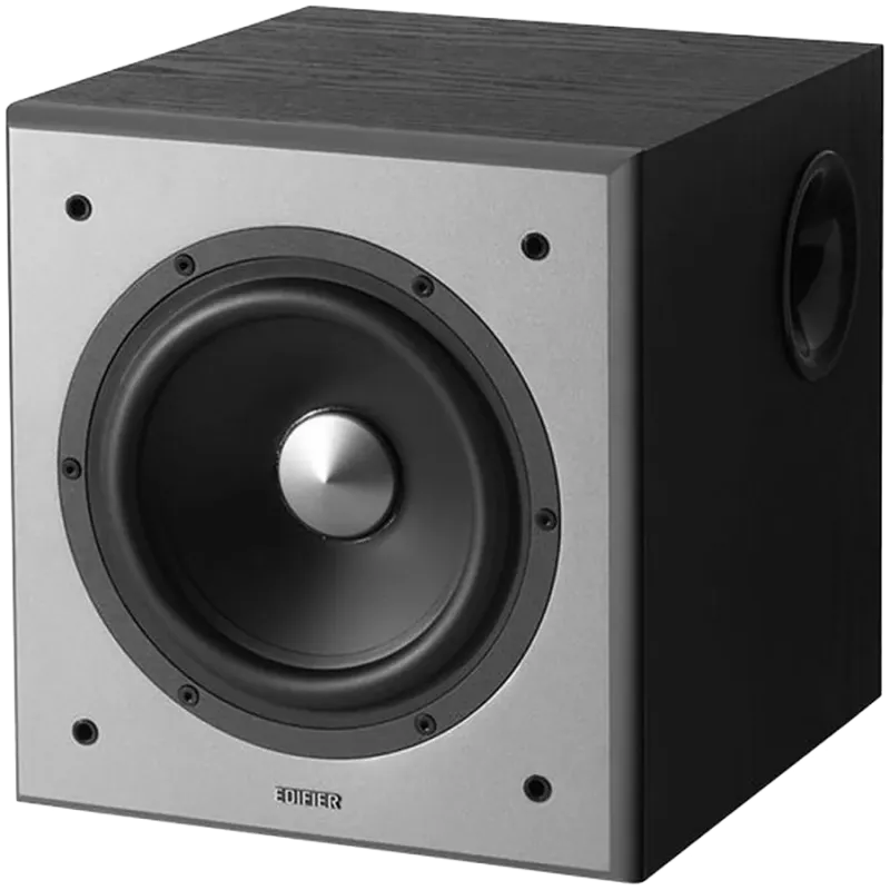 Edifier T5 Powered Subwoofer, 8" front-firing long-throw woofer, 70W RMS, low frequencies down to 38Hz, MDF cabinet with wood gr