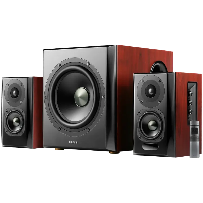 Edifier S350DB 2.1 Audio System, BT V5.1, Optical, Coaxial, RCA, 8-inch Subwoofer, 3.5-inch Drivers, 0.75-inch Tweeters, 70W (RM