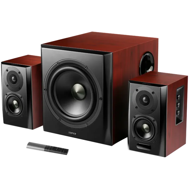 Edifier S350DB 2.1 Audio System, BT V5.1, Optical, Coaxial, RCA, 8-inch Subwoofer, 3.5-inch Drivers, 0.75-inch Tweeters, 70W (RM