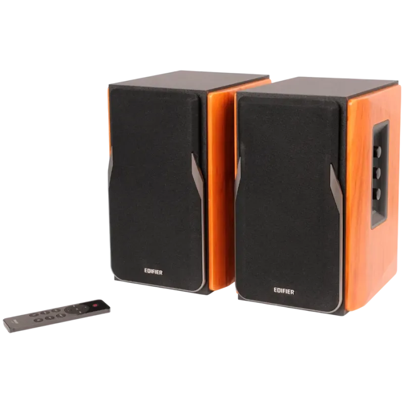 Edifier R1380DB 2.0 Bookshelf Speakers, BT V5.1, Optical, Coaxial, RCA, 1-inch Tweeters, 4-inch Drivers, 42W (RMS), Control Knob