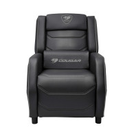 COUGAR Sofa Ranger S Black, Breathable Premium PVC Leather, Steel frame, Headrest & Lumbar Design, Diamond Check Pattern Design,