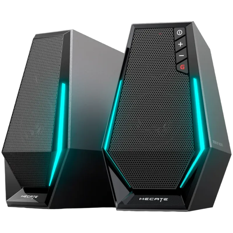 Edifier G1500 2.0 Audio System, BT V5.3, USB, AUX, 2.5-inch Drivers, RGB Lighting, 5W (RMS), Black - 1