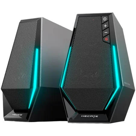 Edifier G1500 2.0 Audio System, BT V5.3, USB, AUX, 2.5-inch Drivers, RGB Lighting, 5W (RMS), Black - 1