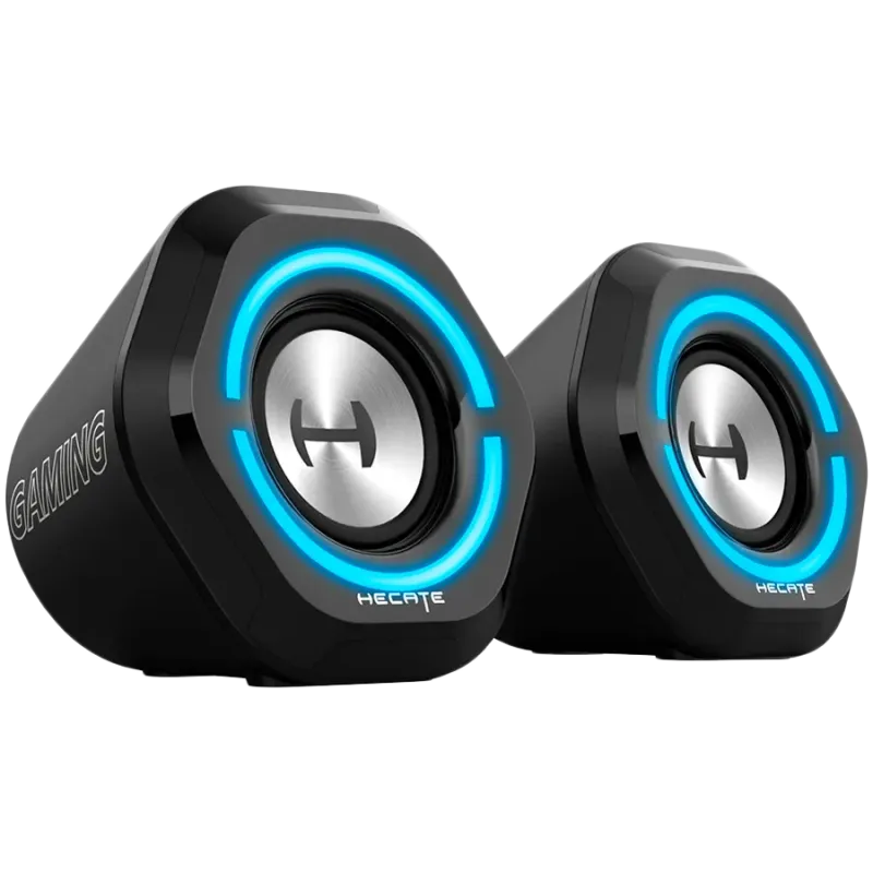 Edifier G1000 2.0 Audio System, BT V5.3, USB, AUX, 2.5-inch Drivers, RGB Lighting, 5W (RMS), Black - 1