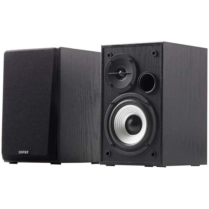 Edifier R980T 2.0 Bookshelf Speakers, Dual RCA and 3.5mm headphone output, 0.5-inch Tweeters, 4-inch Bass Drivers, 24W (RMS), Bl