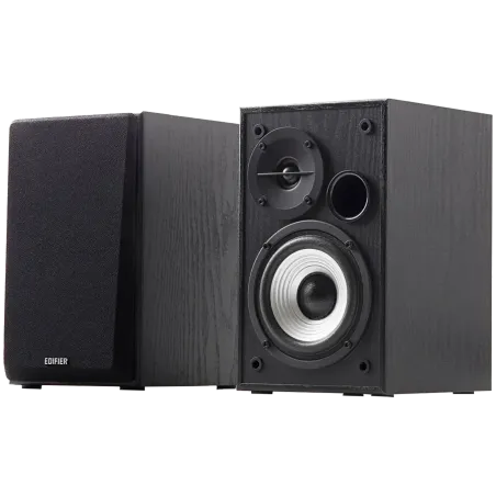 Edifier R980T 2.0 Bookshelf Speakers, Dual RCA and 3.5mm headphone output, 0.5-inch Tweeters, 4-inch Bass Drivers, 24W (RMS), Bl