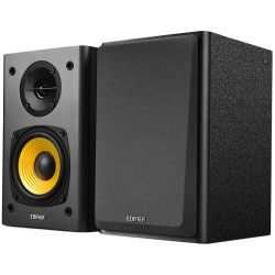 Edifier R1000T4 2.0 Bookshelf Speakers, BT V5.0, RCA, 0.5-inch Tweeters, 4-inch Drivers, 24W (RMS), Control Buttons, Black - 1