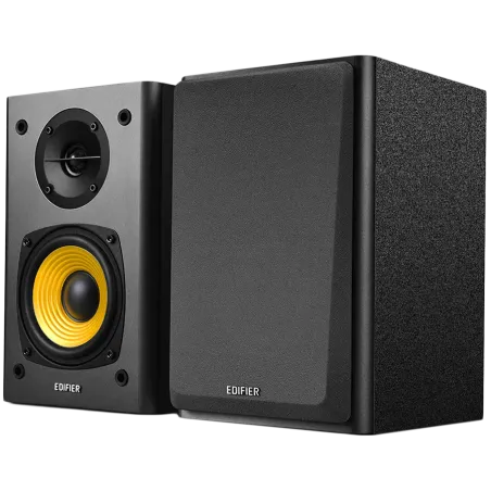 Edifier R1000T4 2.0 Bookshelf Speakers, BT V5.0, RCA, 0.5-inch Tweeters, 4-inch Drivers, 24W (RMS), Control Buttons, Black - 1