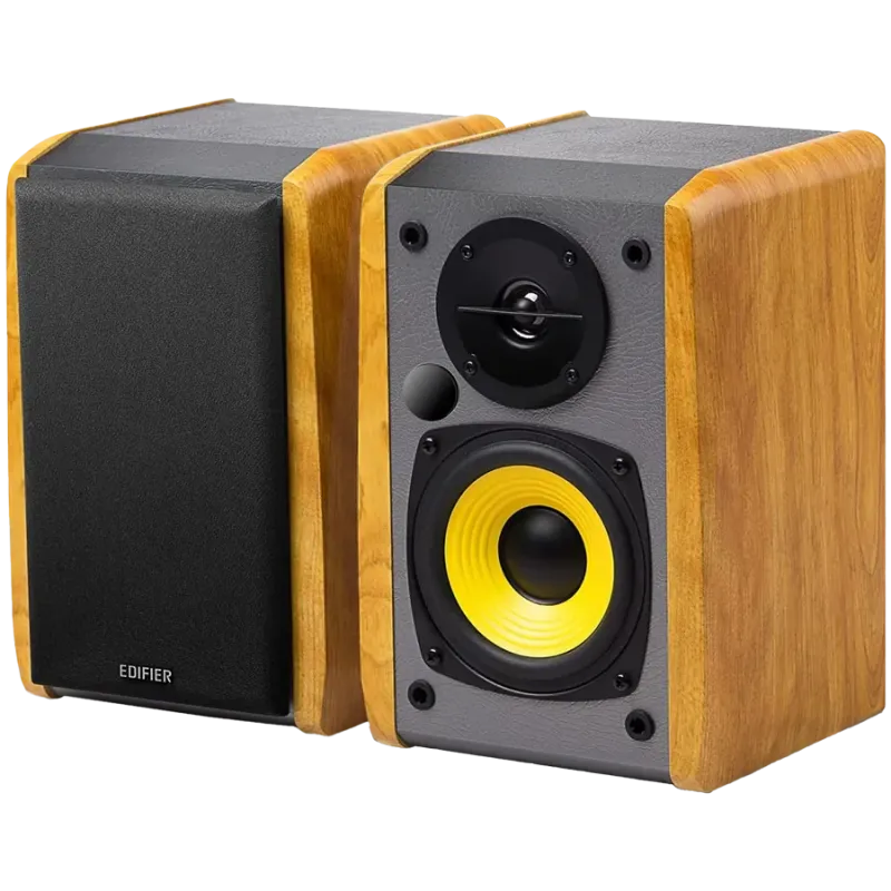 Edifier R1010BT Bookshelf Speakers, Bluetooth V5.1, Dual RCA Inputs, 4-inch Mid-Bass Drivers 0.5-inch Tweeters, 24 W RMS, Brown 