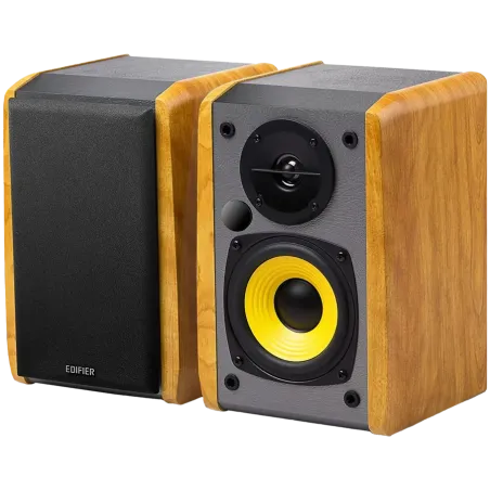 Edifier R1010BT Bookshelf Speakers, Bluetooth V5.1, Dual RCA Inputs, 4-inch Mid-Bass Drivers 0.5-inch Tweeters, 24 W RMS, Brown 
