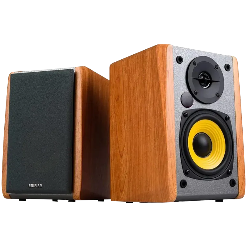 Edifier R1010BT Bookshelf Speakers, Bluetooth V5.1, Dual RCA Inputs, 4-inch Mid-Bass Drivers 0.5-inch Tweeters, 24 W RMS, Brown 