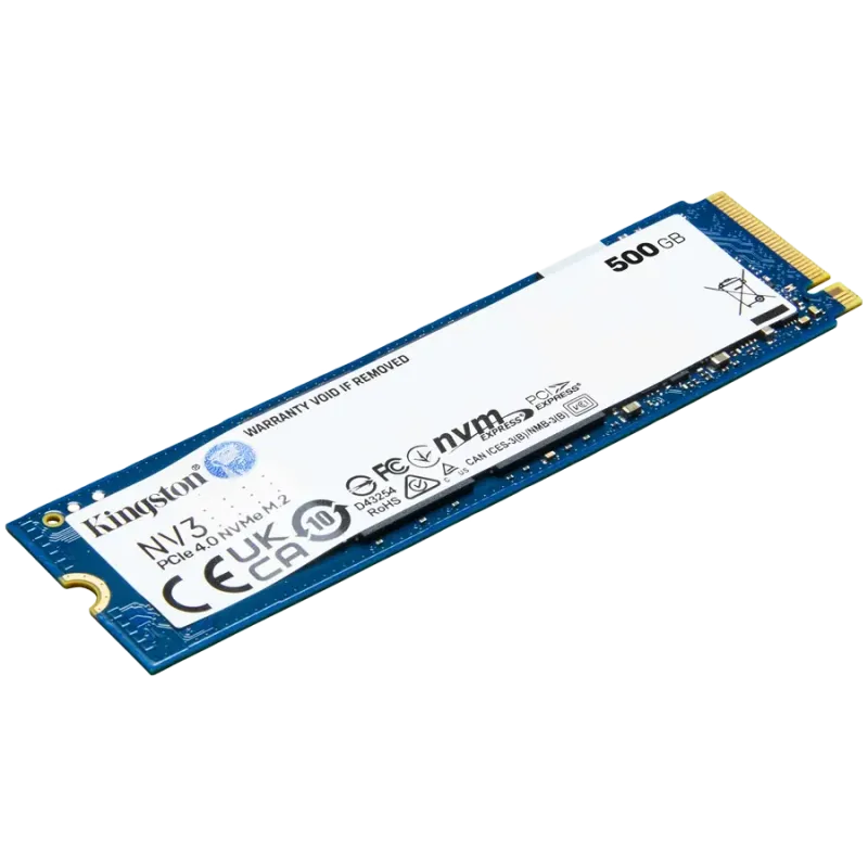 Kingston 500GB NV3 SSD M.2 2280 PCIe 4.0 NVMe, Read: 5,000/ Write: 3,000MB/s - 1