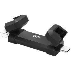 Silicon Power 1TB DS72 Dual USB-C/USB 3.2 Gen 2, Portable External SSD, Steam Deck and iPhone 15 Pro, R/W: up to 1050MB/s 850MB/