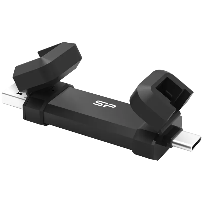Silicon Power 1TB DS72 Dual USB-C/USB 3.2 Gen 2, Portable External SSD, Steam Deck and iPhone 15 Pro, R/W: up to 1050MB/s 850MB/