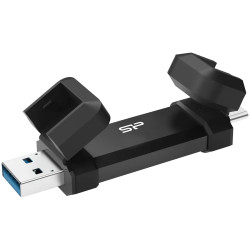 Silicon Power 1TB DS72 Dual USB-C/USB 3.2 Gen 2, Portable External SSD, Steam Deck and iPhone 15 Pro, R/W: up to 1050MB/s 850MB/