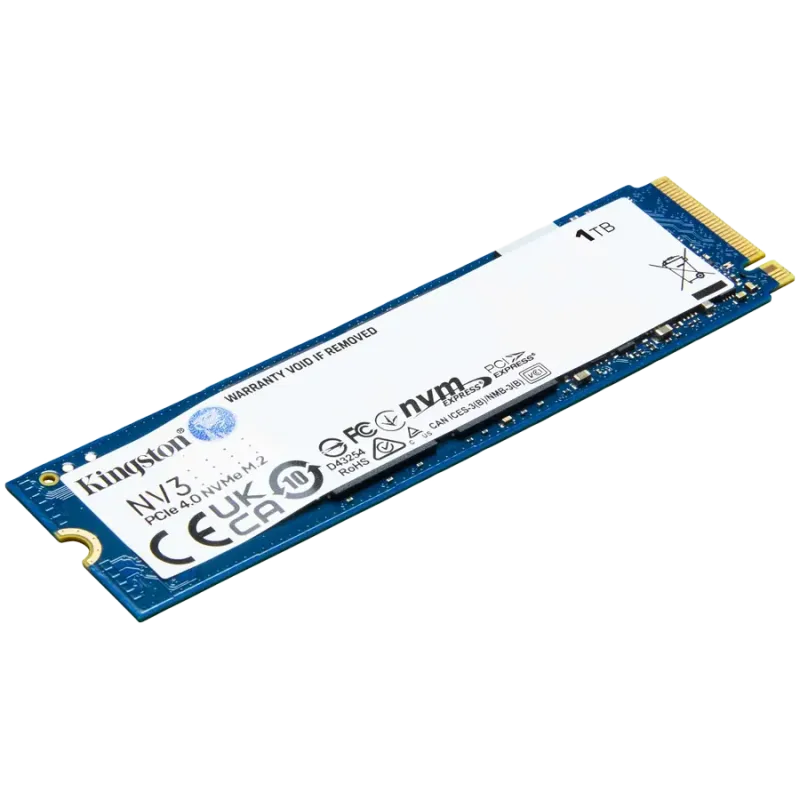 Kingston 1TB NV3 SSD M.2 2280 PCIe 4.0 NVMe, Read: 6,000/ Write: 4,000MB/s - 1