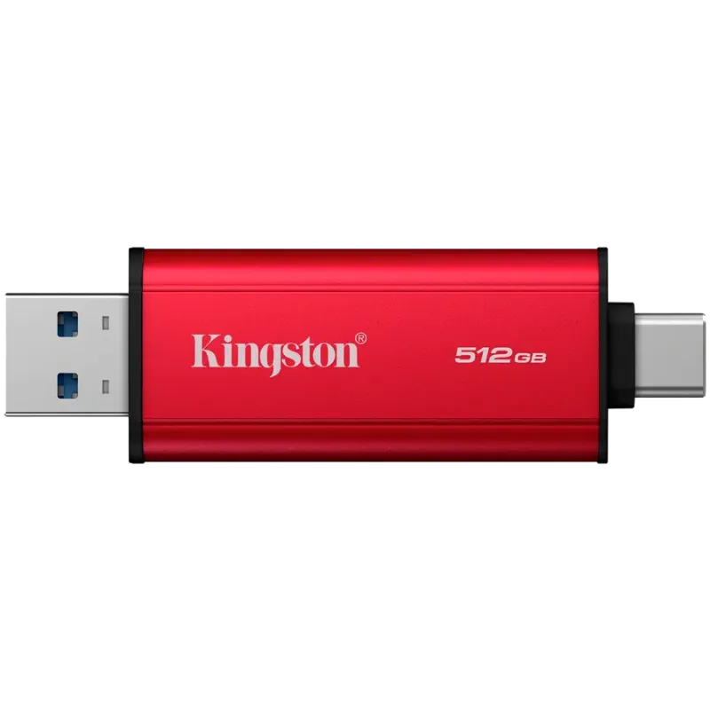 Kingston 512GB Dual USB-A/C Portable SSD, Up to 1050MB/s USB 3.2 Gen 2 - 1