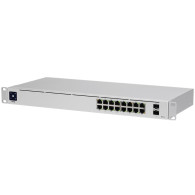 Ubiquiti USW-16-PoE 16-port Layer 2 PoE switch, 8 x GbE PoE+, 8 x GbE ports, 2 x 1G SFP ports, 42W total PoE Power, fanless - 1