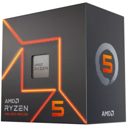 AMD CPU Desktop Ryzen 5 6C/12T 7600 (5.2GHz Max, 38MB,65W,AM5) box, with Radeon Graphics and Wraith Stealth Cooler - 1