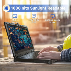 ONERugged N15T, 15inch rugged laptop, resolution 1920*1080, brightness 700nits, i5+16GB+256GB+GPS+Fingerprint, No 4G Win11 Pro w
