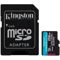 Kingston 256GB microSDXC Canvas Go Plus Gen4 200MB/s A2 U3 V30 Card + Adapter - 1