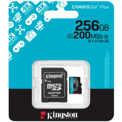 Kingston 256GB microSDXC Canvas Go Plus Gen4 200MB/s A2 U3 V30 Card + Adapter - 3