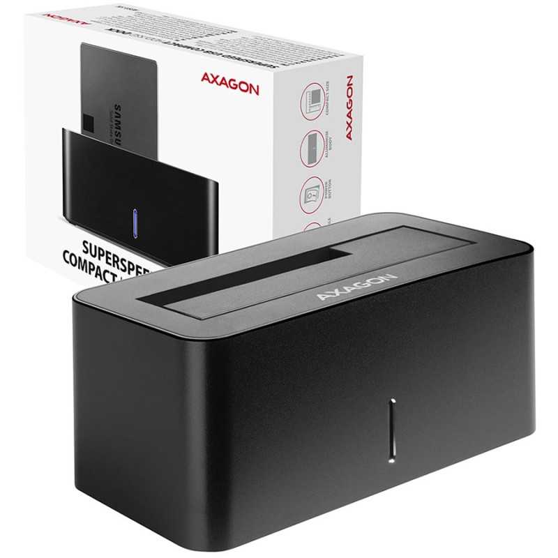 AXAGON ADSA-SN USB3.0 - 1x SATA 6G HDD Dock Station, Black - 1