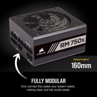 CORSAIR RM750x 750 Watt 80 PLUS GOLD Certified Fully Modular Power Supply - 5