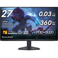 Alienware AW2725DF Gaming Monitor, 27" (26.7") QD OLED QHD 2560x1440 360Hz AG, 1000 cd/m2 (HDR peak), 1.5m:1, 0.03ms, 178/178, 2