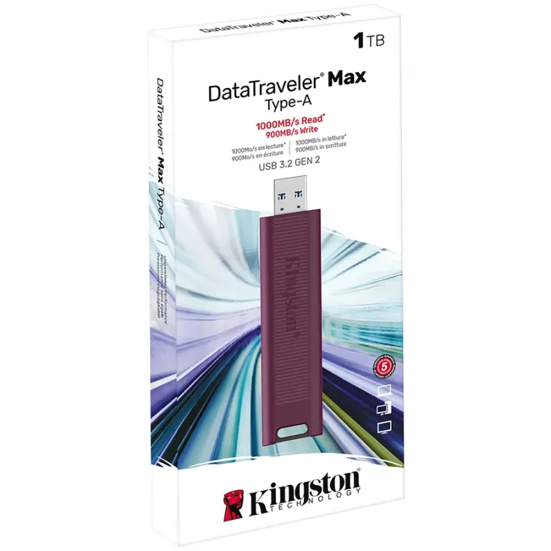 Kingston 1TB DataTraveler Max Type-A 1000R/900W USB 3.2 Gen 2 - 1