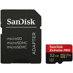 SANDISK Extreme PRO microSDHC 32GB + SD Adapter + RescuePRO Deluxe 100MB/s A1 C10 V30 UHS-I U3 - 1