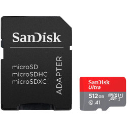 SANDISK Ultra microSDXC 512GB + SD Adapter 150MB/s A1 Class 10 UHS-I - 1