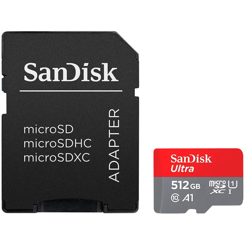 SANDISK Ultra microSDXC 512GB + SD Adapter 150MB/s A1 Class 10 UHS-I - 1
