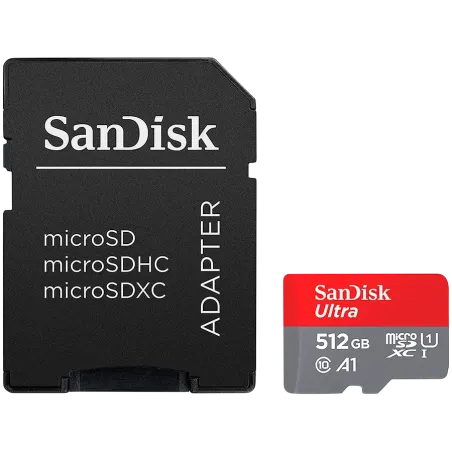 SANDISK Ultra microSDXC 512GB + SD Adapter 150MB/s A1 Class 10 UHS-I - 1