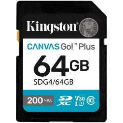 KINGSTON 64GB SDXC Canvas Go Plus Gen4 200MB/s C10 UHS-I U3 V30 - 1