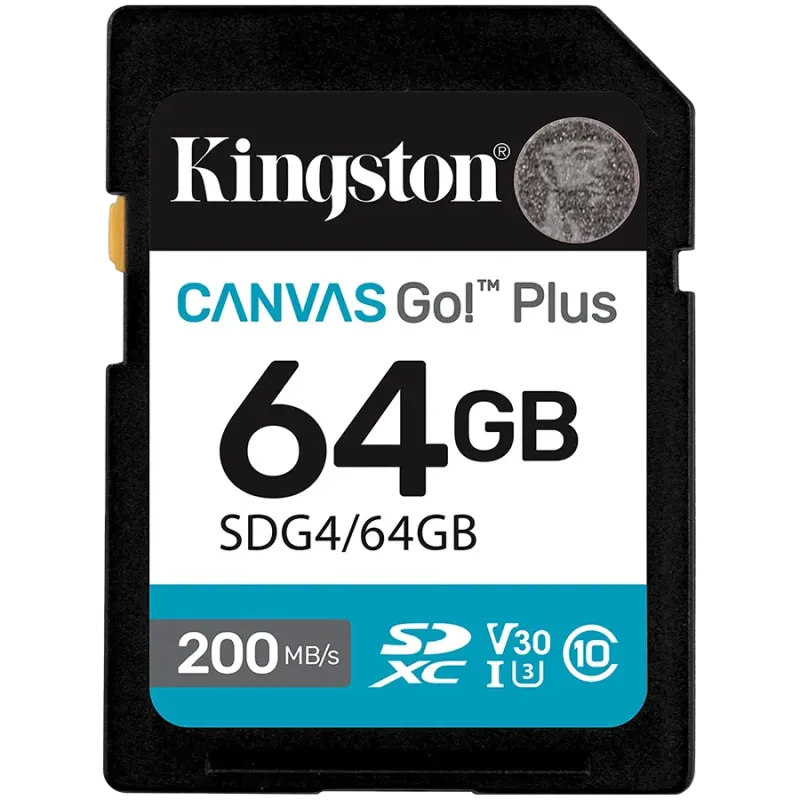 KINGSTON 64GB SDXC Canvas Go Plus Gen4 200MB/s C10 UHS-I U3 V30 - 1