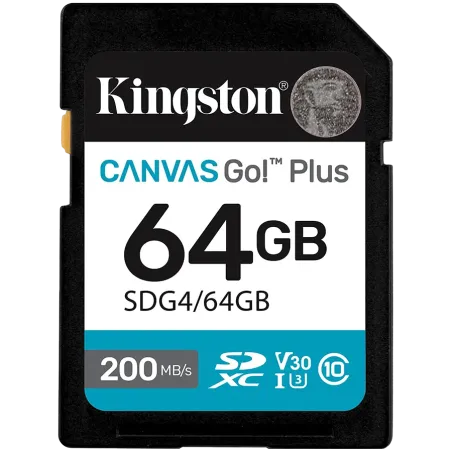KINGSTON 64GB SDXC Canvas Go Plus Gen4 200MB/s C10 UHS-I U3 V30 - 1