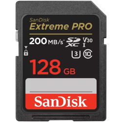 SANDISK Extreme PRO 128GB SDXC Memory Card + 2 years RescuePRO Deluxe up to 200MB/s & 90MB/s Read/Write speeds, UHS-I, Class 10,
