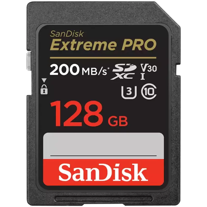 SANDISK Extreme PRO 128GB SDXC Memory Card + 2 years RescuePRO Deluxe up to 200MB/s & 90MB/s Read/Write speeds, UHS-I, Class 10,