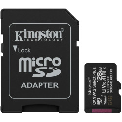 Kingston 128GB microSDXC Canvas Select Plus Gen3 150MB/s A1 Card + Adapter - 1
