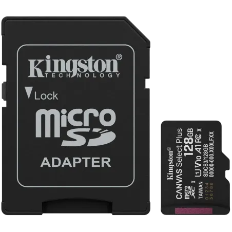 Kingston 128GB microSDXC Canvas Select Plus Gen3 150MB/s A1 Card + Adapter - 1