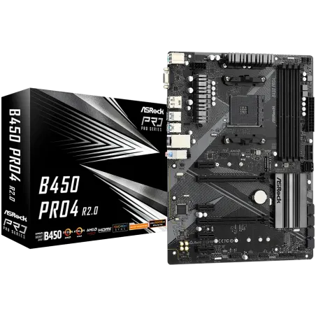 ASROCK B450 PRO4 R2.0 ATX AM4 DDR4 - 1