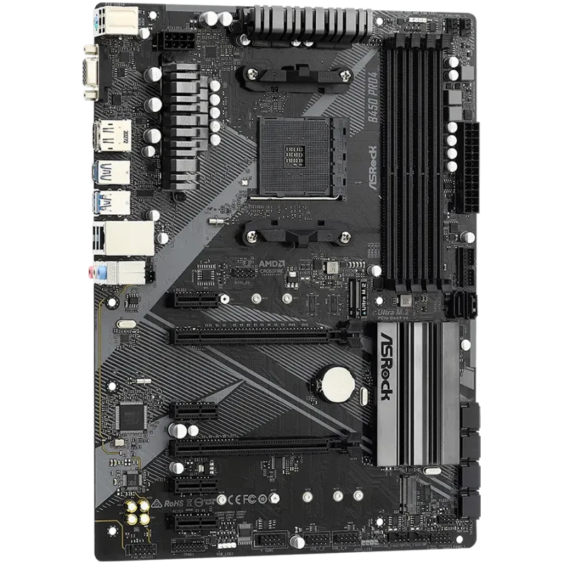 ASROCK B450 PRO4 R2.0 ATX AM4 DDR4 - 1