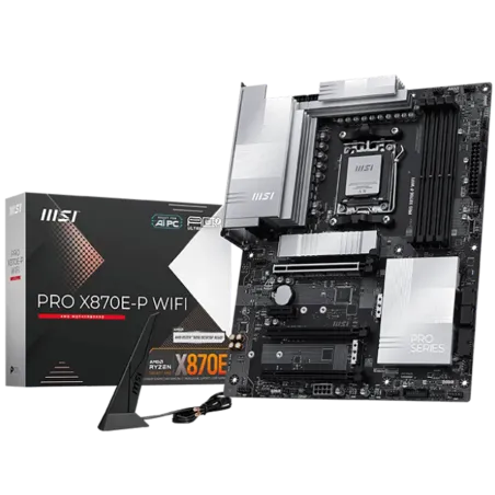 MSI PRO X870E-P WIFI, ATX, Socket AM5, 4x DDR5 Dual Channel DDR5 up to 8200(OC)MHz, 3x PCIe x16 slot, 3x M.2 slot, 4x USB 2.0, 2