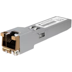 Ubiquiti UACC-CM-RJ45-MG SFP+ to RJ45 adapter, 1/2.5/5/10 GbE is a RJ45 transceiver that can be inserted into an SFP port in ord