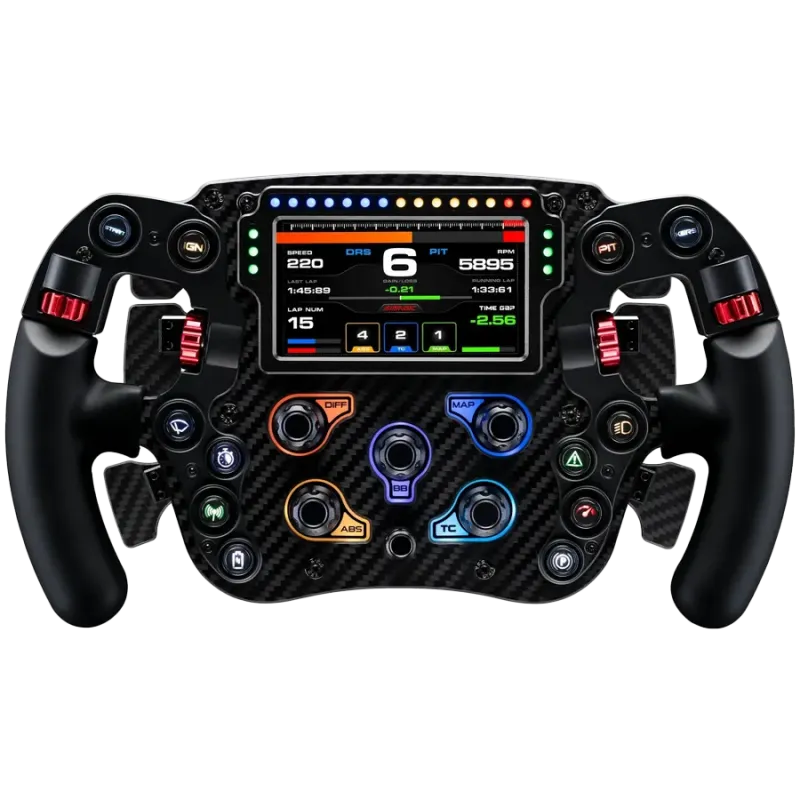SIMAGIC FX Pro Steering Wheel with Color Screen ,Full Carbon Fiber, Six Paddles, QR50 Included. S203 - 1